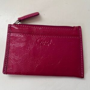Coach Fuchsia Leather Card Holder